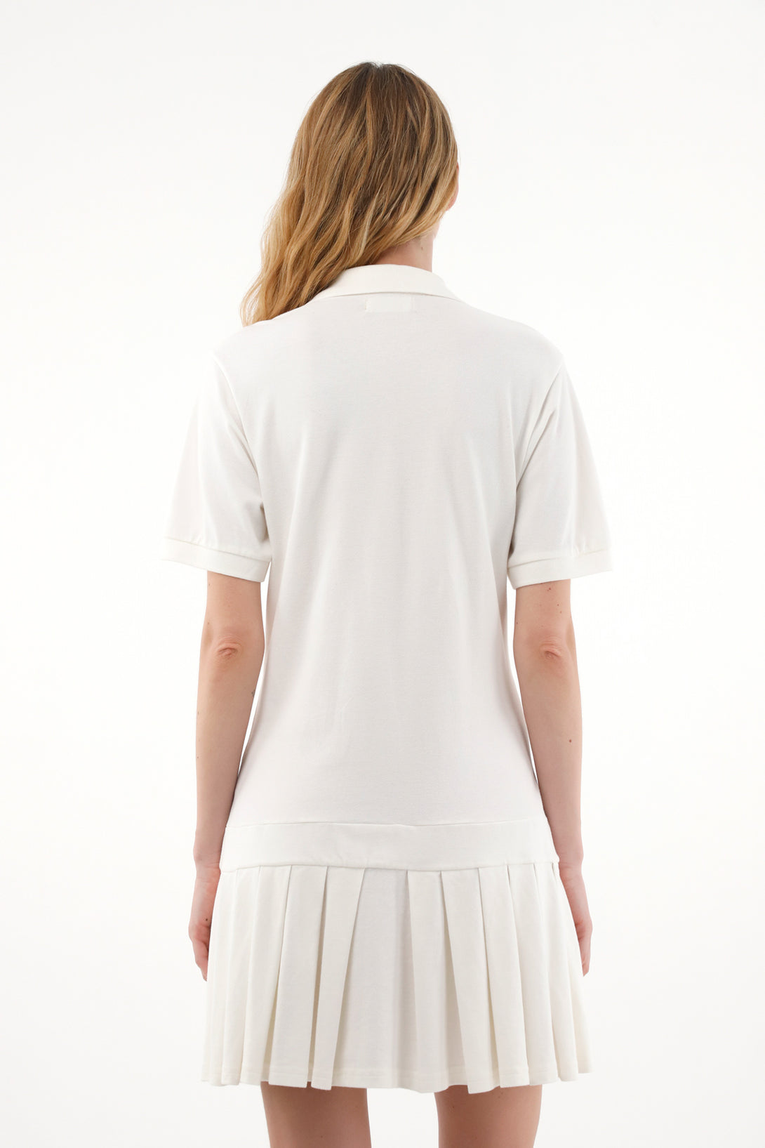 Women's Short Off-White Polo Dress