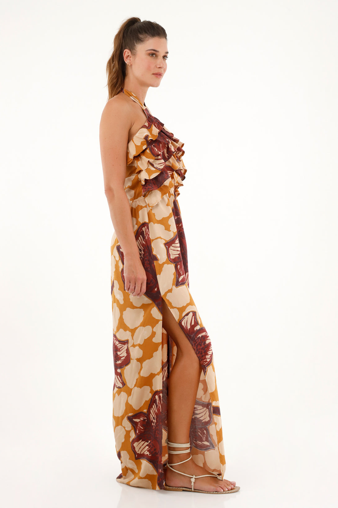 Women's Halter Neck Printed Maxi Dress