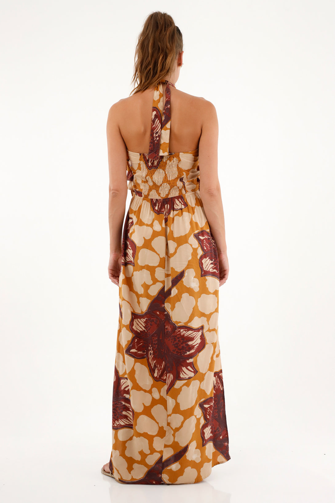 Women's Halter Neck Printed Maxi Dress