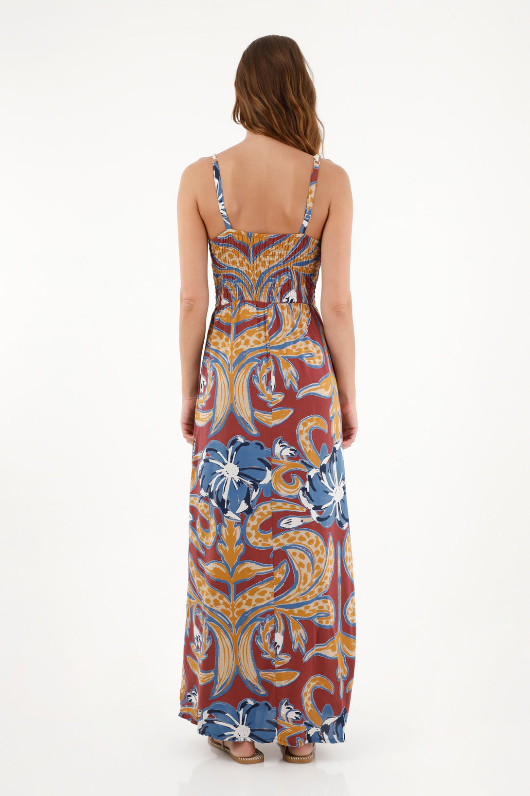 Women's Strappy Printed Maxi Dress