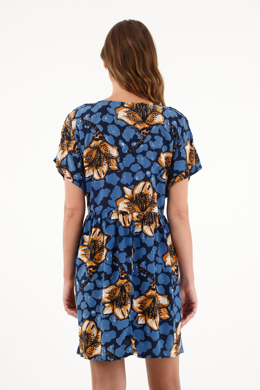 Women's V-Neck Printed Short Dress