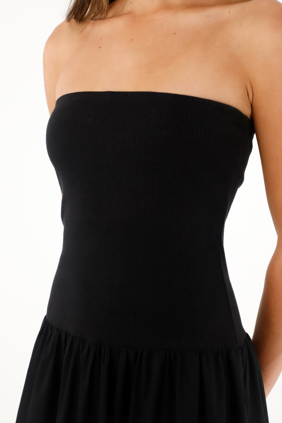 Women's Black Strapless Dress