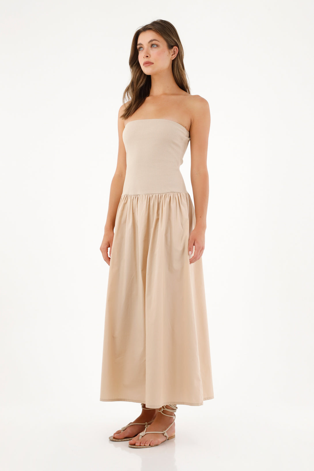 Women's Strapless Brown Dress