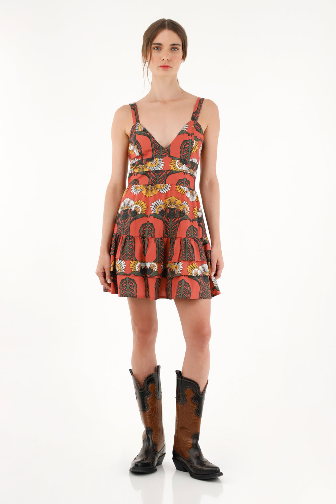 Women's ruffled printed dress