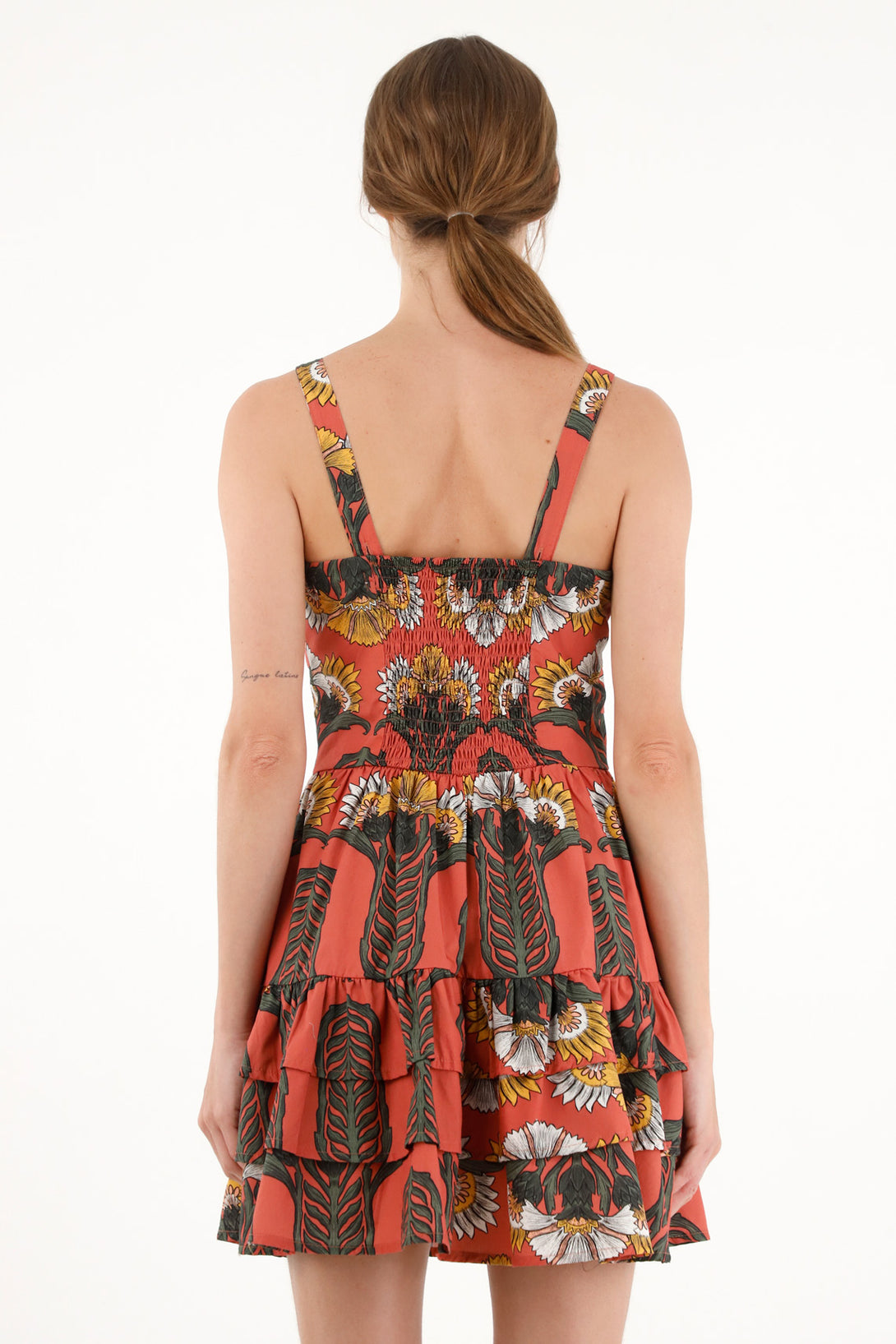 Women's ruffled printed dress