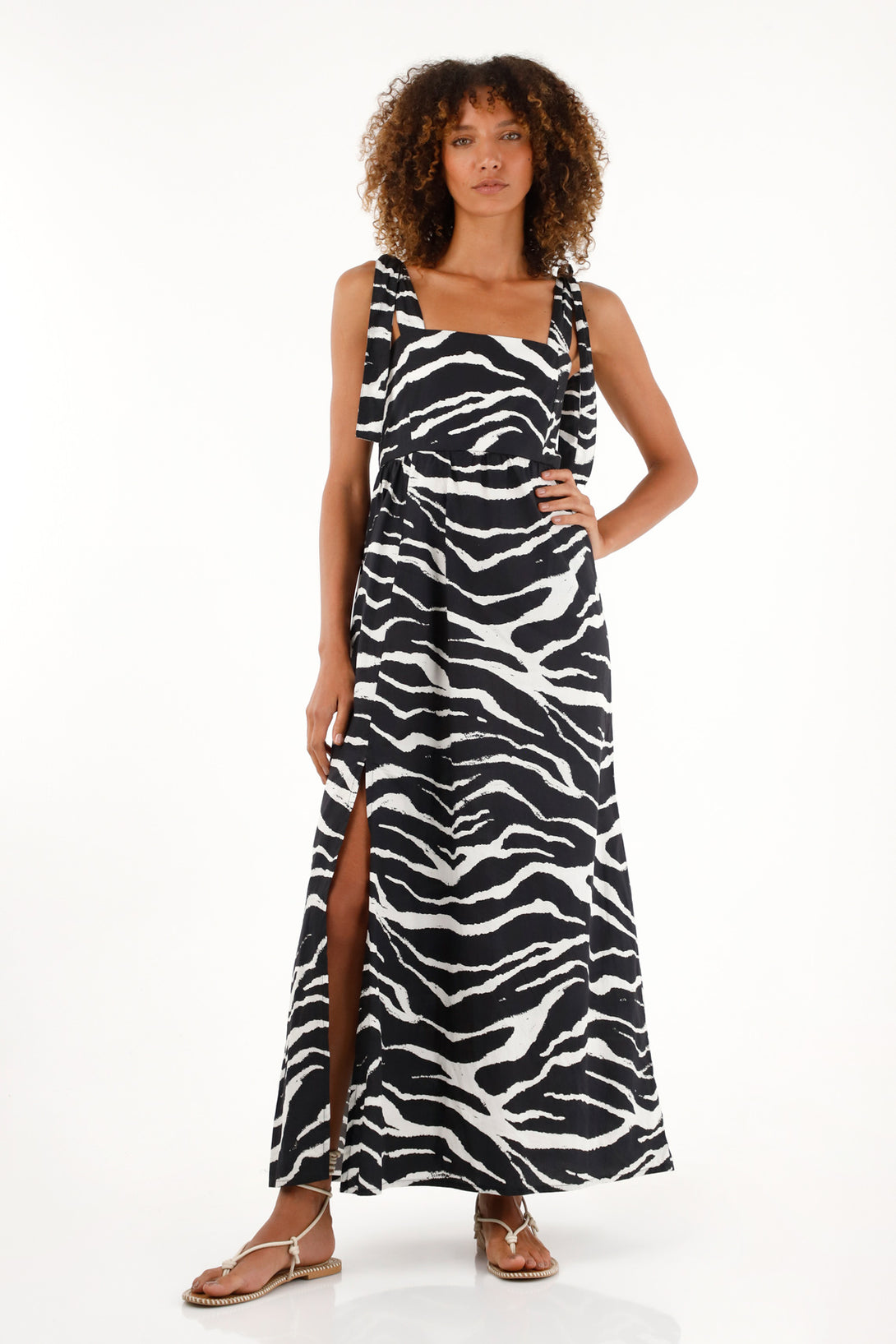 Women's long animal print dress