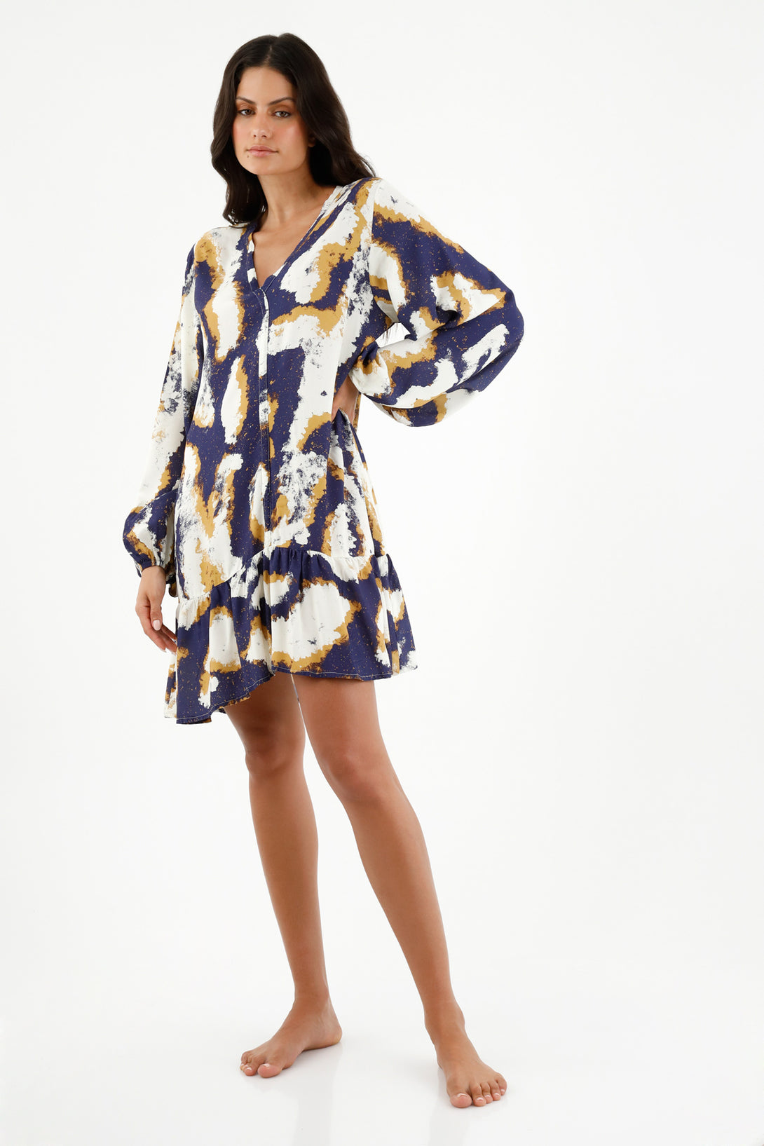 Women's Long Sleeve Printed Dress