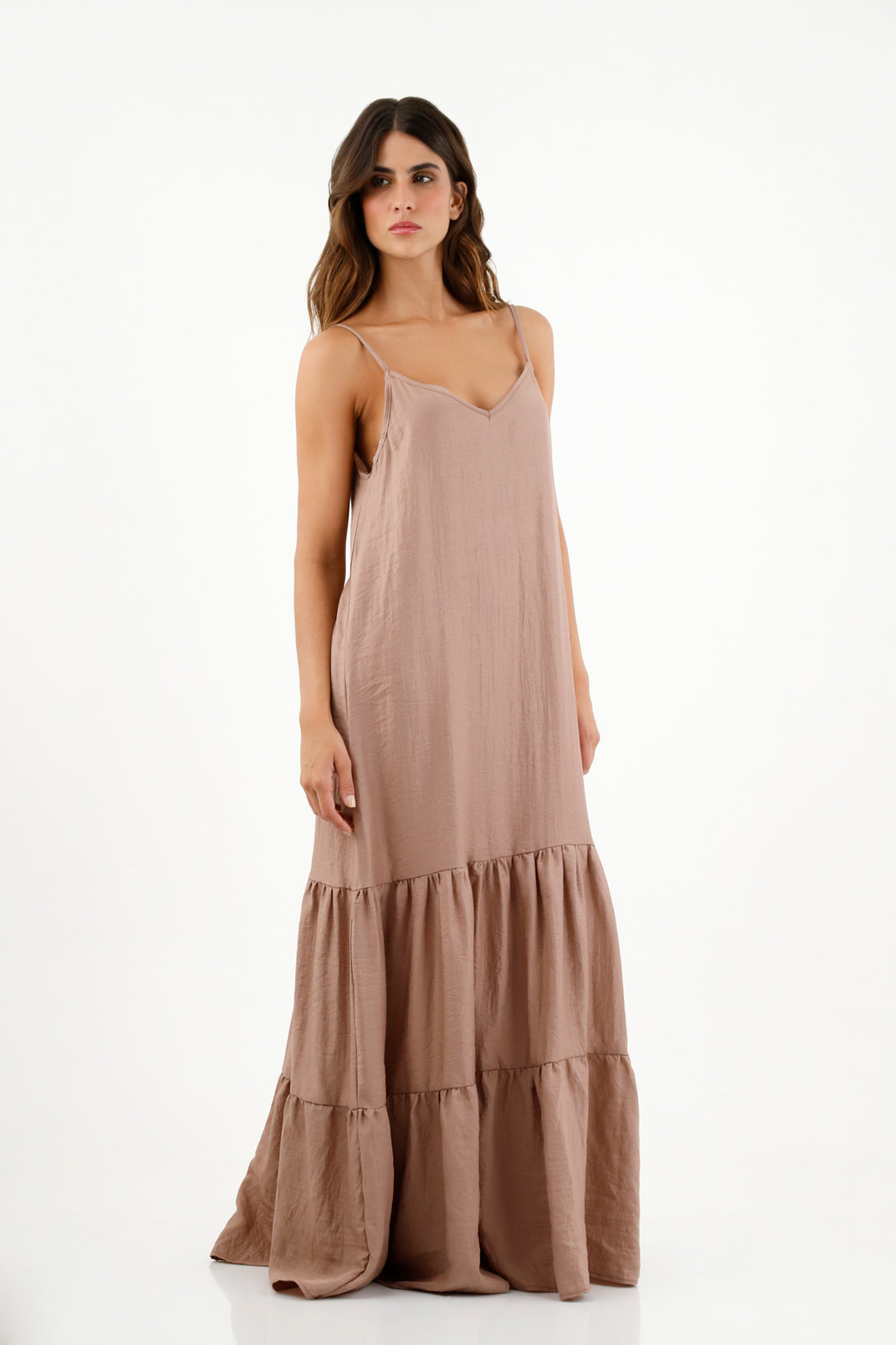 Women's Brown Ruffled Dress