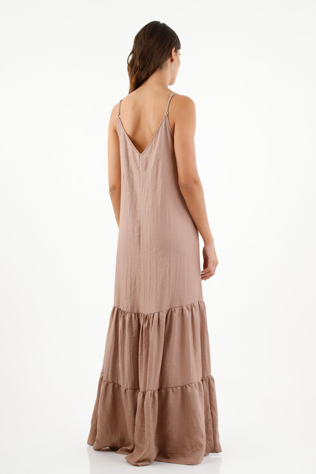 Women's Brown Ruffled Dress