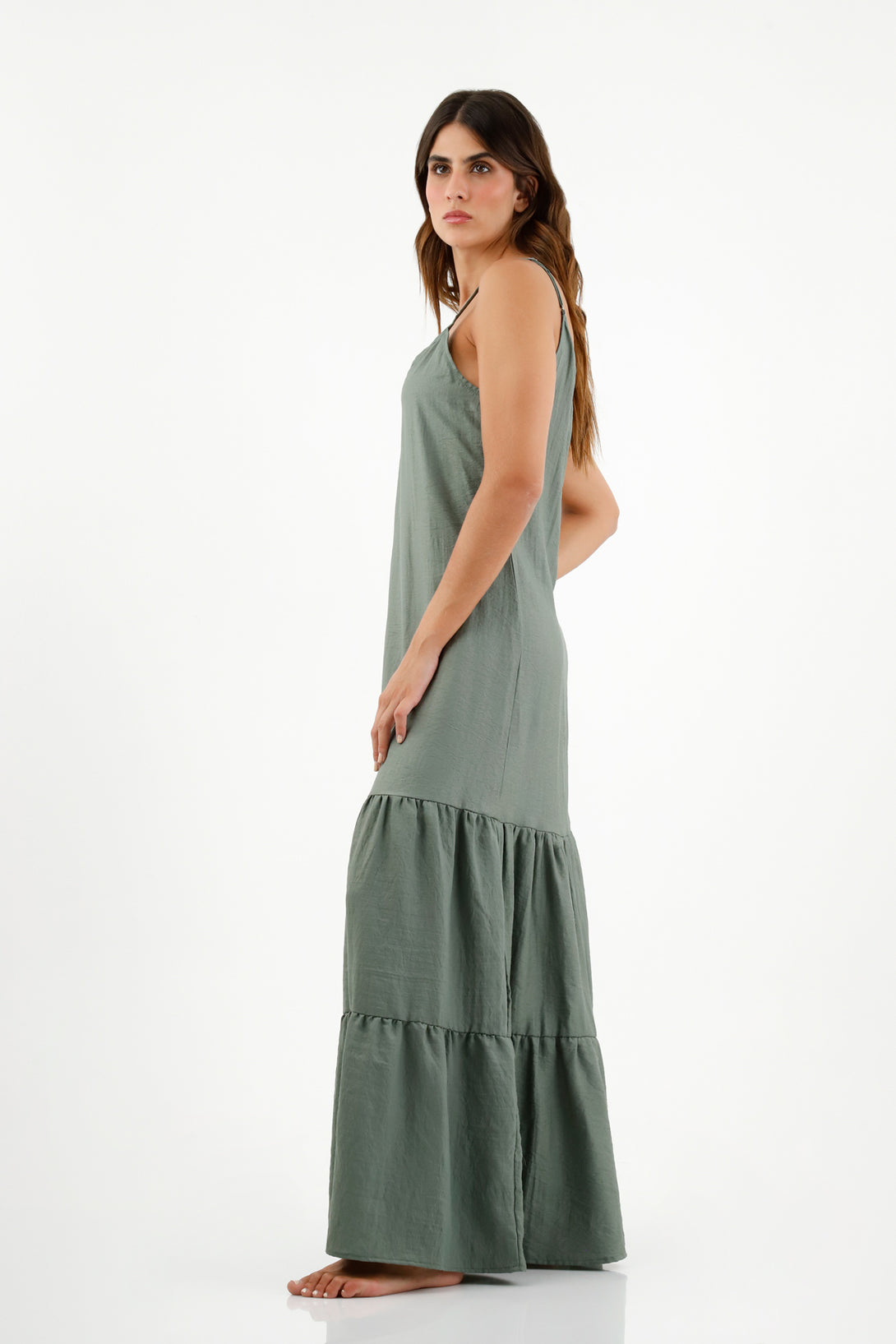 Women's Green Ruffled Dress