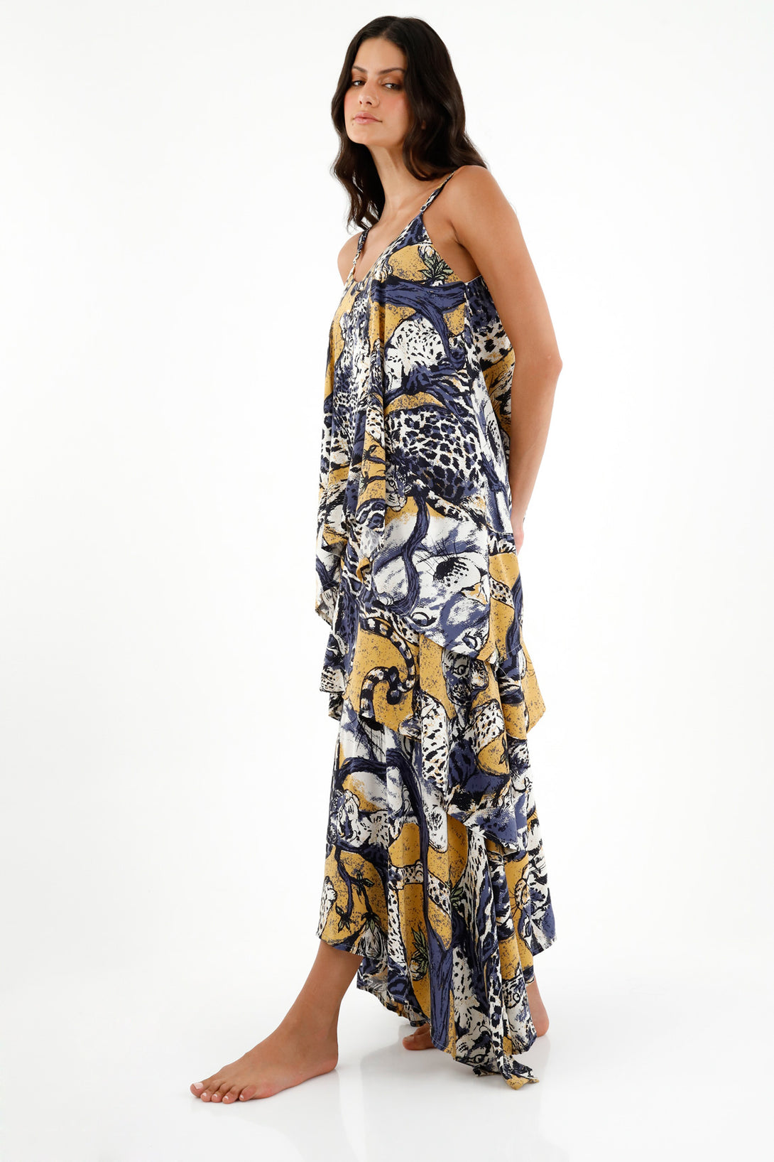 Women's V-Neck Printed Dress