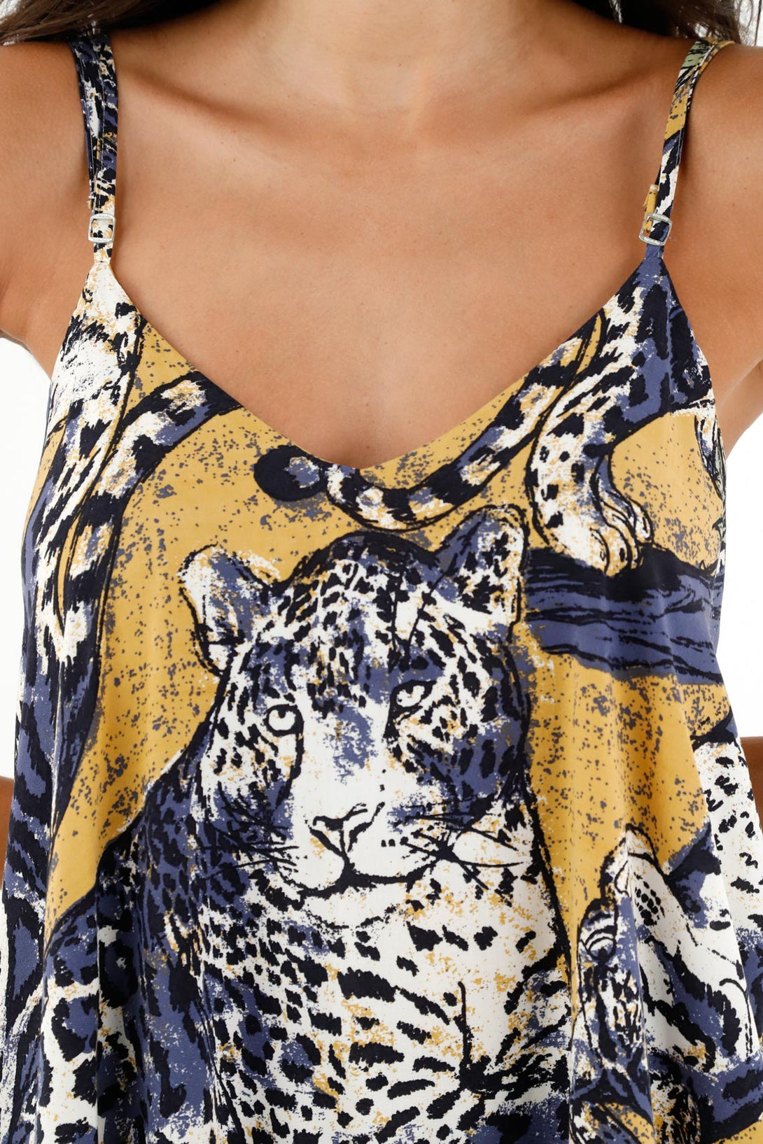 Women's V-Neck Printed Dress