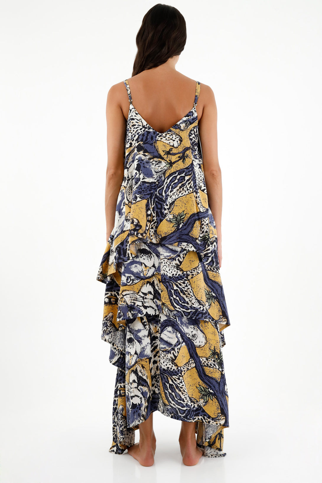 Women's V-Neck Printed Dress