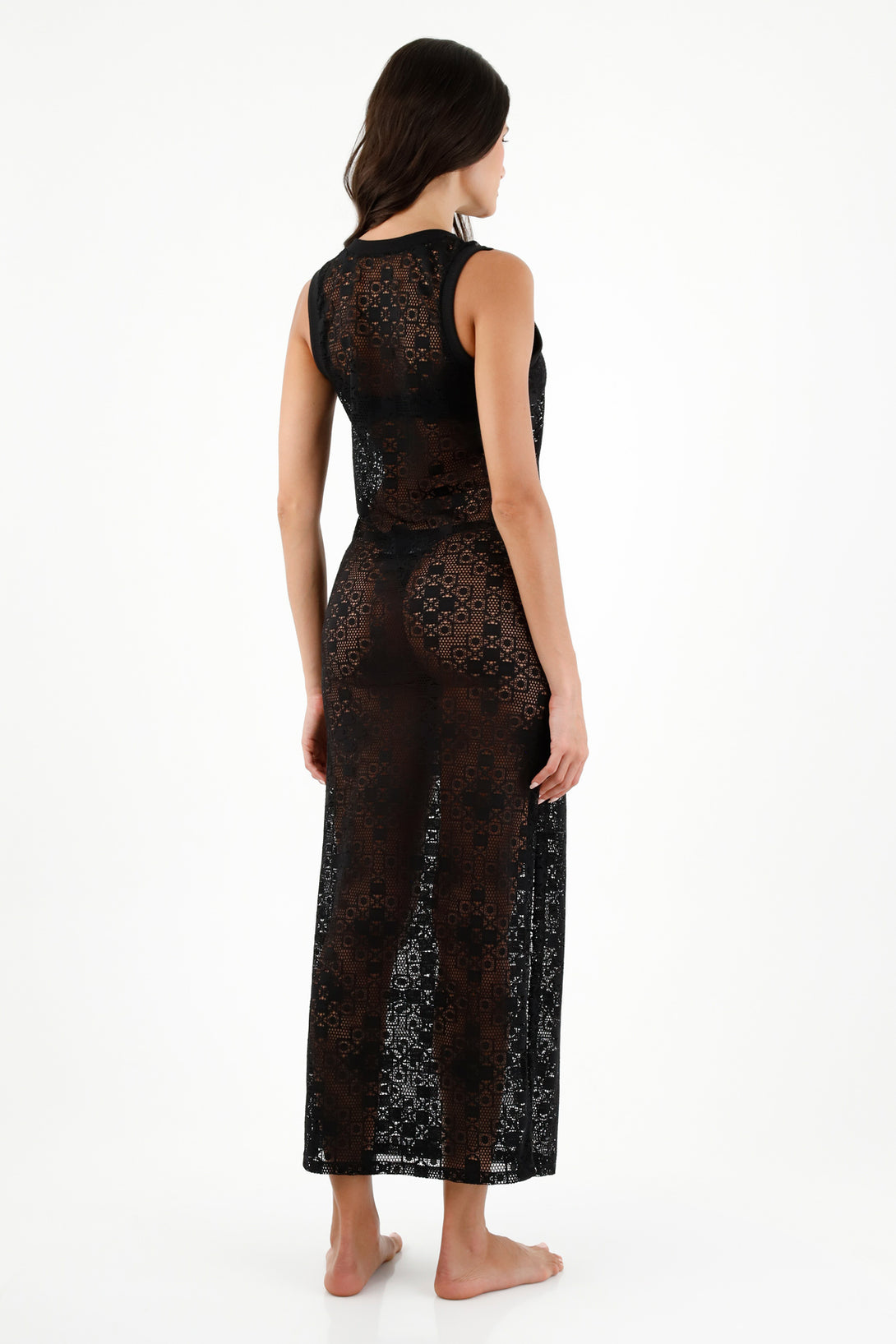 Women's Black Mesh Dress